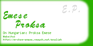 emese proksa business card